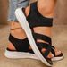 Plus Size Sandals New Arrivals: Women's Breathable Flat Roman Sandals - Relaxed Fit, Stretchy, Lightweight, Sporty Style_vogvips.com