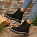 Chelsea Boots Casual Slip-On Ankle Boots With Thick Sole, Round Toe & Anti-Slip Rubber Outsole For Winter, Fashionable Martin Style_vogvips.com
