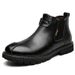 European Warm Series Genuine Leather Cowhide Winter Martin Men Fleece Lined Warm Cotton Men's High Top Shoes Short Work Trendy Boots_vogvips.com