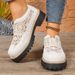 Women's Leather Platform Shoes Spring British Style Breathable Mesh Round Toe Low Top Plus Size_vogvips.com