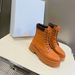Leather Version~Same Style As Yang Mi's Lace-Up Martin For Women, Thick-Soled Height-Increasing Short Boots, Brown_vogvips.com
