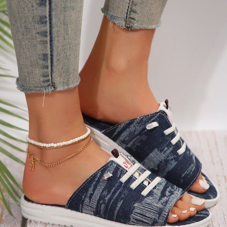 Women's Shoes Large Size Slippers For Women Summer Lace Up Fish Mouth Women's Shoes_vogvips.com