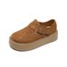 Height-increasing Platform Birkenstocks Women's Retro All-inclusive Birkenstocks Single Shoes Velvet Snow Boots Autumn And Winter_vogvips.com
