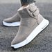 Men's High-Top Winter Boots With Fur Lining, Thick Sole Snow Boots For Men, Fashionable Buckle Design, Warm & Comfortable Casual Shoes_vogvips.com