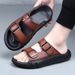 High End Slippers With Top Layer Of For Men, Featuring Anti Slip EVA Outsole A Cool Mop. Men's Leather Sandals Are_vogvips.com