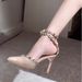 2025 New Sexy Rivet High Heels With Single Strap Women, Thin Heel Closed-Toe Sandals, Elegant And Suitable For Dresses,_vogvips.com