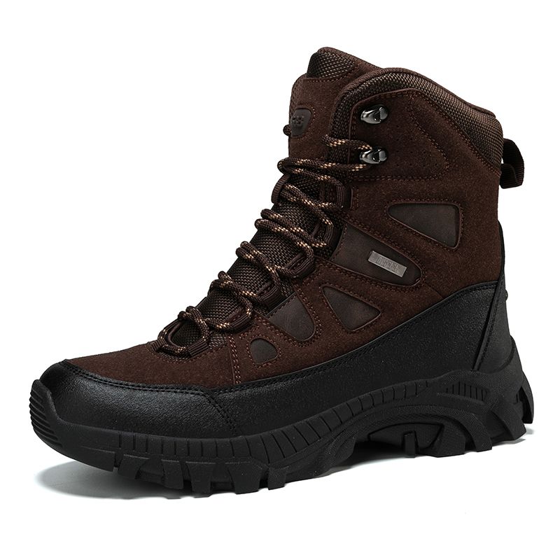 High-top Men Outdoor Lace-up Breathable Comfortable Casual Ankle Boots Men Anti-slip Shock-absorbing Breathable Combat Boots Men_vogvips.com