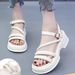 One-word Buckle Sandals Female Versatile Thick-soled Heightening Fashion Fairy Style With Skirt Muffin Shoes_vogvips.com