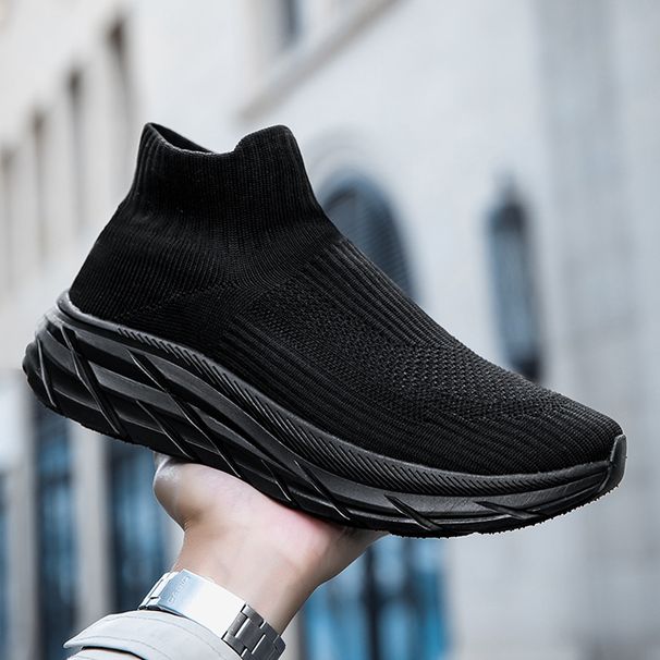 Men's Casual Sneakers Breathable Mesh Socks Shoes Fashion Sport Running Shoes Ankle Boots Slip-on Tennis Loafers For Women_vogvips.com