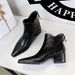 578-9 European American Style Retro Hand-Grab Pattern Women's Thick Mid Heel Pointed Toe Hollow Slimming Riding And_vogvips.com