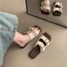 Fashion Outdoor 2025 Summer Korean Style Soft Sole Women's Shoes Comfortable Flat Versatile Color Block Non-Slip Slide_vogvips.com