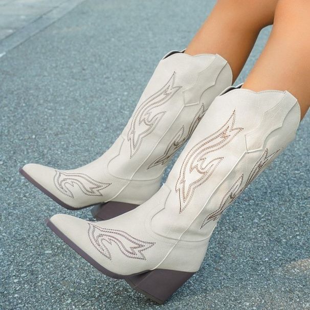 Women Boots Knee High Boots Heel Boots Women Ankle Boots Autumn Winter Short Boots Autumn Winter New Plus Size Embroidered Knight Long Mid Heel Women_vogvips.com