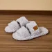 Womens Fashion Fuzzy Slippers Classic Two Strap Design Soft Padded Insole For Daily Wear And Casual Lounging_vogvips.com