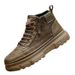 Autumn Solid Color New Fashion Simple Stitching Lightweight Comfortable Casual Lace-up Thick-soled Men's Martin Boots_vogvips.com