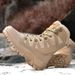 Winter New Men's High Top Outdoor Couple Soldier Combat Boots Desert Hiking With Fleece Warm Exploration Cotton Boots Snow Boots_vogvips.com