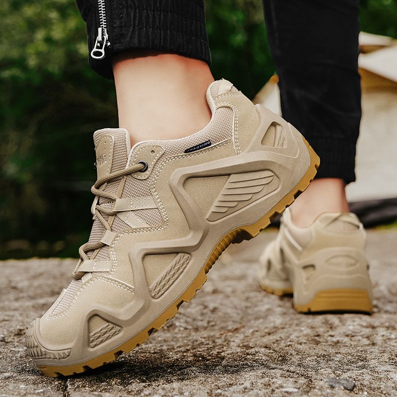 Men's Retro Chunky Work Boots Thick Sole Anti Slip Wear Resistant Comfort Vintage Fashion Casual Outdoor Trail Sports Sneakers_vogvips.com