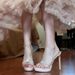 New Spring And Summer Rhinestone Open-toe Pedal Wear Beautiful Fine Heel Waterproof Table Nude Fashion Sandals_vogvips.com