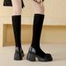 S529-1 Huiliya Petite Thick-Soled Round-Toe Fashion 2025 Korean Version Fashionable Comfortable Stretch Slim Boots For_vogvips.com