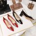 Women's shoes thick mid-heel shallow mouth small square head patent leather metal diamond-buckle high heel single shoes for women_vogvips.com
