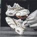Men's Trendy Breathable Denim Running Dad Shoes, Air Cushion Shock-absorbing Thick Soled Sports Shoes_vogvips.com