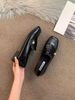 Lan Cabinet Version Thick Sole Height Increasing Loafers For Women Genuine Leather Big Toe Slip On Chunky Heel_vogvips.com