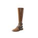 F Family Queen Style Over-the-Knee Long 2024 New Square Toe Belt Buckle Back Zipper High Tube Riding Boots For Women_vogvips.com