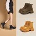 2025 Autumn Patchwork Thick-Soled Genuine Leather Martin For Women Korean Style Lace-Up Casual Shoes Women's_vogvips.com