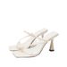 Leg-lengthening, Off-white, Square-toe, Open-toe Stiletto Heels – Stylish, Sexy, And Ethereal Summer Sandals For Women_vogvips.com