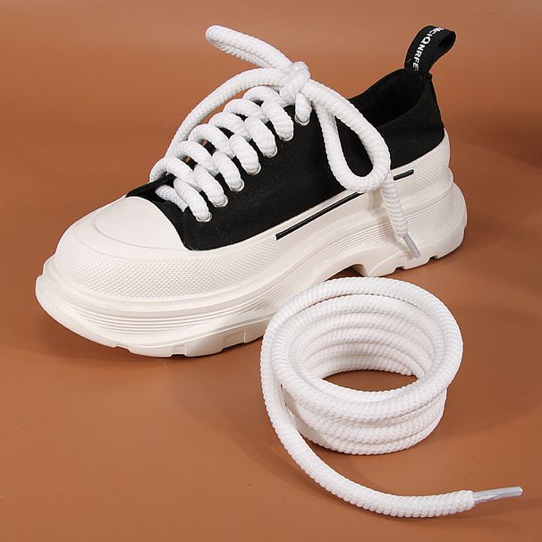 Round Braided Exaggerated Shape Bread Shoes 10mm Thick Shoelaces Butter Bread Shoelaces 1cm Width Bread Shoes_vogvips.com