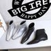 6632-8 European American Retro Simple Versatile Women's Wedge Internal Height Increase High Heel Slimming Short And_vogvips.com