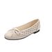 French Retro Bow round Toe Low Chunky Heel Flats Women's Stylish Elegant Soft Soled Versatile Ballet Flats_vogvips.com