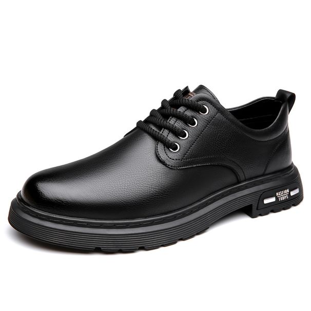 Leather British Thick-Soled Casual Derby Shoes Men's Formal Wedding Work Low-Top Martin Boots Wholesale_vogvips.com