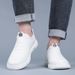Men's Autumn Breathable Casual Trendy Versatile Low-top White Shoes, Genuine Leather Slip-on Sneakers_vogvips.com