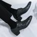 Euro Step Autumn Winter New Brogue Carved Leather For Men Korean Version Crocodile Pattern British Style Men's Busins Formal_vogvips.com