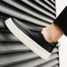 Fashion Youth Latest Trend Men Leather Casual Outdoor Shoes Platform Loafers Slip-on High Quality White Minimalist Thick Bottom Sneakers_vogvips.com