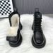 Women's Winter Warm Faux Wool Snow Boots With Anti-Slip Rubber Sole, Low-Cut Round Toe Martin Boots For Daily Wear Non Slip Cotton Shoes_vogvips.com