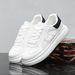 Men's Summer Breathable Mesh Casual Shoes White Corkscrew Sneakers Thick Soled Sports Trendy Lace-Up Rubberized Fabric_vogvips.com