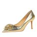 High Heels Women's Shoes Stiletto High Heels Shallow Mouth Pointed Flower Rose Shoes_vogvips.com