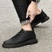 Round Toe Spring Breathable Mid-Top Height Increasing Top Layer Cowhide Casual Trendy Fashion Men's Shoes_vogvips.com