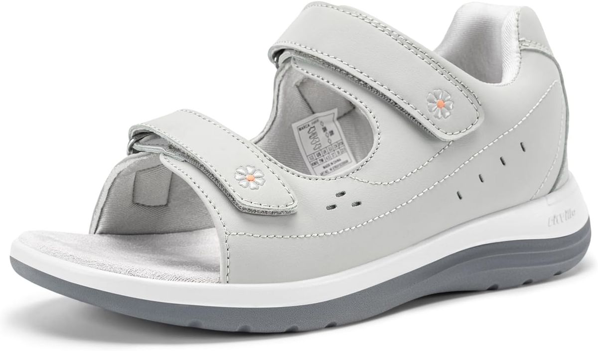 FitVille Diabetic For Women Wide Width Open Toe Orthopedic Summer Sandals With Adjustable Straps &Arch Support_vogvips.com