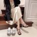 Rhinestone High For Women Summer Outdoor Fashion 2025 New Style To Match Dresses Fitting Room Thin Heel One-Strap_vogvips.com