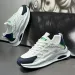 Men Color Block Knit Running Sneakers Lightweight Shock Absorbing Soft Sole Lace Up Daily Walking Shoes_vogvips.com