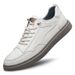 Men's Round Head Board Shoes Cowhide Surface Breathable Casual White Shoes Low-top Sports Shoes_vogvips.com