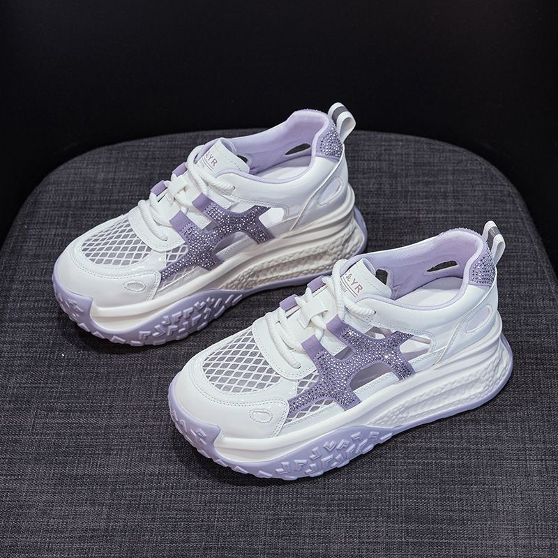 Hollow And Breathable Mesh Dad Shoes For Women, Thick-soled Versatile Leisure Sports, Super Fire Little White Shoes For Women_vogvips.com