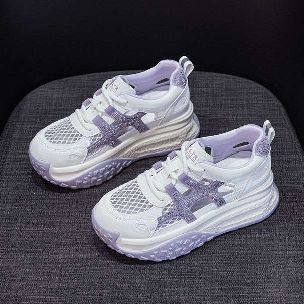 Hollow And Breathable Mesh Dad Shoes For Women, Thick-soled Versatile Leisure Sports, Super Fire Little White Shoes For Women_vogvips.com