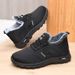 ShoeVault Fece-Lined Old Beijing Cloth Shoes Thickened Warm Midd-Aged Elderly Sports Men And Women Mom Cotton Boots Winter_vogvips.com