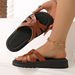New Thick-soled Slippers For Women To Wear On The Outside, Round-toed, Toe-exposed, Cross-shaped Flip-flops With Woven Straps And Cool Flip-flops_vogvips.com