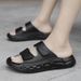 New Men's Indoor Beach Leather Comfortable Slides Men Casual Shoes Flip-flops Slippers Sandals Outdoor_vogvips.com