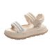 Sports Sandals Women's Casual Purple Velcro Casual Rhinestone Platform Beach Sandals_vogvips.com