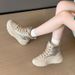 High-top Large Cotton Shoes For Women, Thick-soled Heightening Sports, Velvet And Thickened Snow Boots For Women_vogvips.com